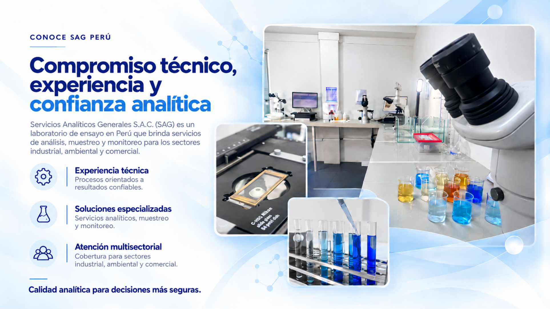 Conoce SAG Perú: compromiso técnico, experiencia y confianza analítica.