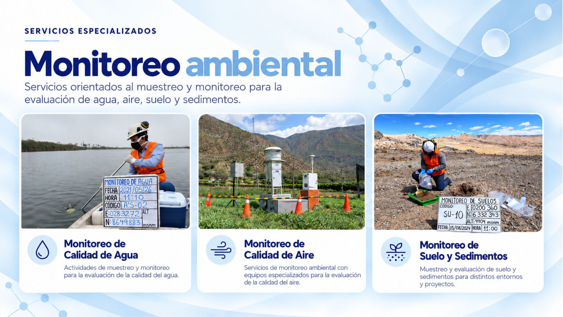 Servicios especializados de monitoreo ambiental